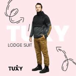 Tuxy Lodge Suit Black, Gray and Light Brown Small